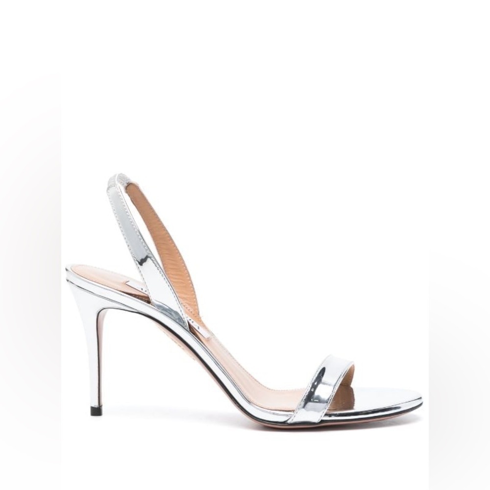 Aquazzura So Nude metallic slingback sandals